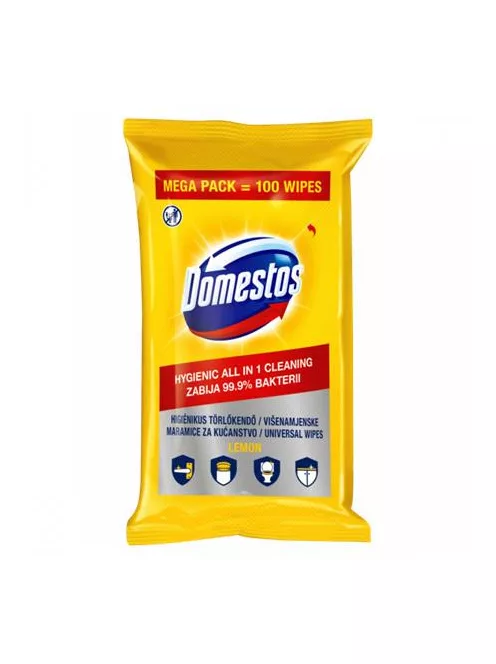 DOMESTOS Nedves törlőkendő, 100 db, DOMESTOS "XXL citrus"