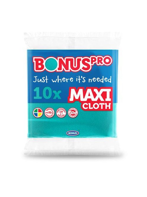 BONUS Törlőkendő, univerzális, 10 db, BONUS "MAXI", zöld