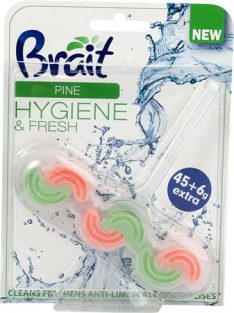   WC tisztító blokk, 2 fázisú, 45 g, "Brait Hygiene and fresh", fenyő