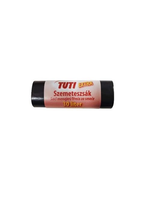 TUTI Szemeteszsák, extra erős, 30 l, 20 db, 50x60 cm, 15 µ, TUTI "Extra", fekete