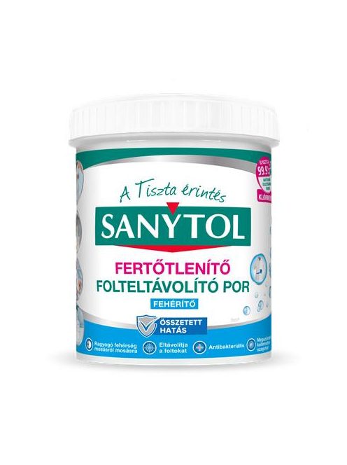 SANYTOL Folteltávolító- és fertőtlenítő por, 450 g, SANYTOL, fehér ruhákhoz