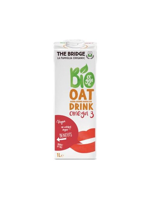 THE BRIDGE Növényi ital, gluténmentes, bio, dobozos, 1 l, THE BRIDGE, Omega 3, zab