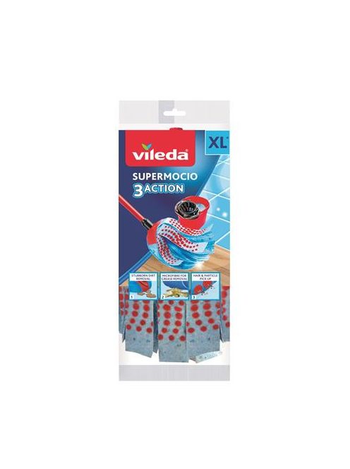 VILEDA Gyorsfelmosó fej, mikroszálas, VILEDA "Supermocio  3Action", kék