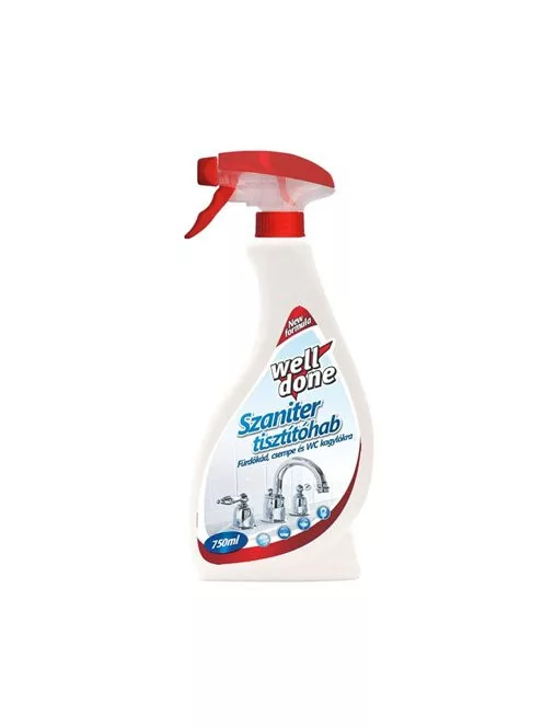 WELL DONE Szaniter tisztító hab, szórófejes, 0,75 l, WELL DONE