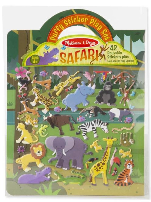 Melissa & Doug újraragasztható, pufi matrica készlet, A/4, szafari