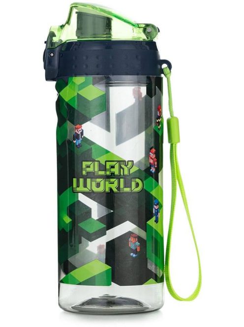 Minecraft mintás kulacs, 500 ml, BPA mentes, playworld, zöld