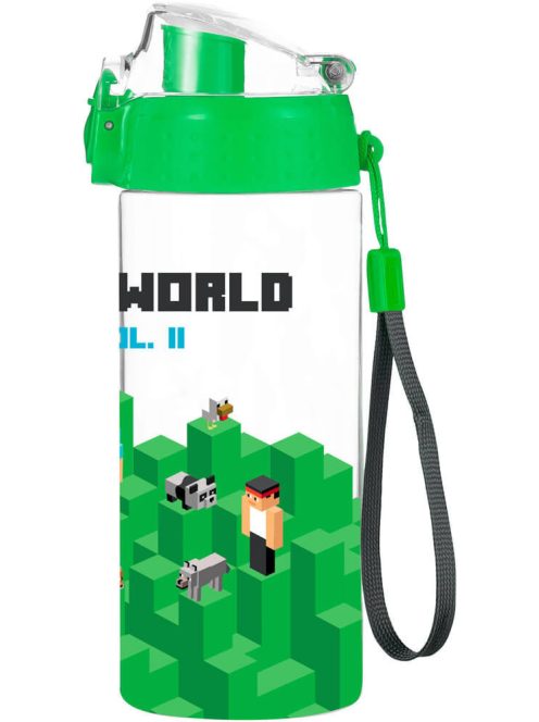 Minecraft mintás kulacs, 500 ml, BPA mentes, playworld 2, zöld