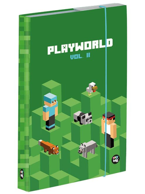 Minecraft mintás füzetbox A/4, jumbo, playworld 2, zöld