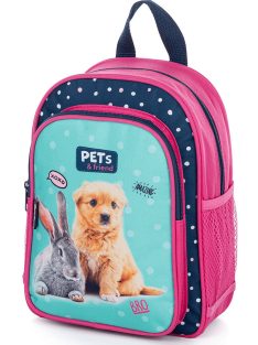   Állatos hátizsák, 2 rekeszes, 30x22x10cm, Pets & friend, nyuszi és kutya