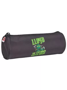   LEGO Tolltartó, henger alakú, cipzáras, LEGO "Ninjago Lloyd", fekete-mintás