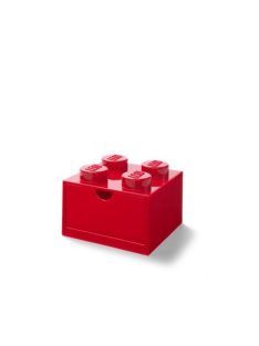   LEGO Tárolódoboz íróasztalra, fiókos, LEGO "Brick 2x2", piros