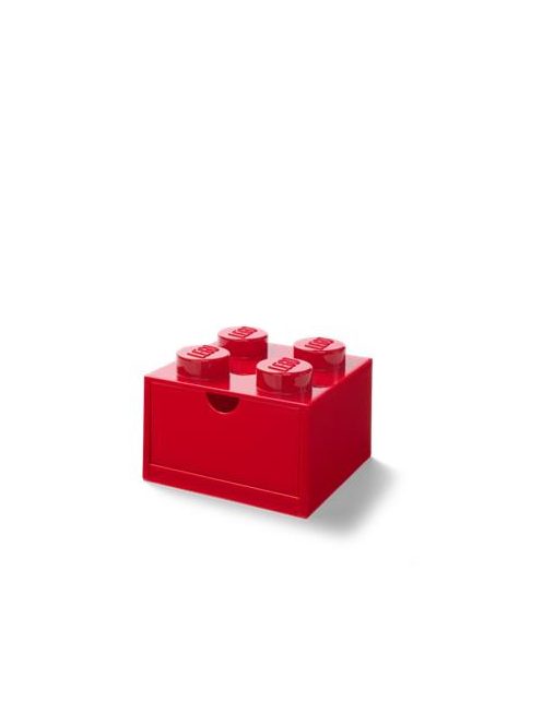 LEGO Tárolódoboz íróasztalra, fiókos, LEGO "Brick 2x2", piros