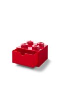 LEGO Tárolódoboz íróasztalra, fiókos, LEGO "Brick 2x2", piros
