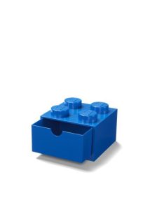   LEGO Tárolódoboz íróasztalra, fiókos, LEGO "Brick 2x2", kék