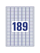 Etikett címke, 25,4 x10mm, univerzális visszaszedhető, 189 címke/ív, 25 ív/doboz, Avery fehér