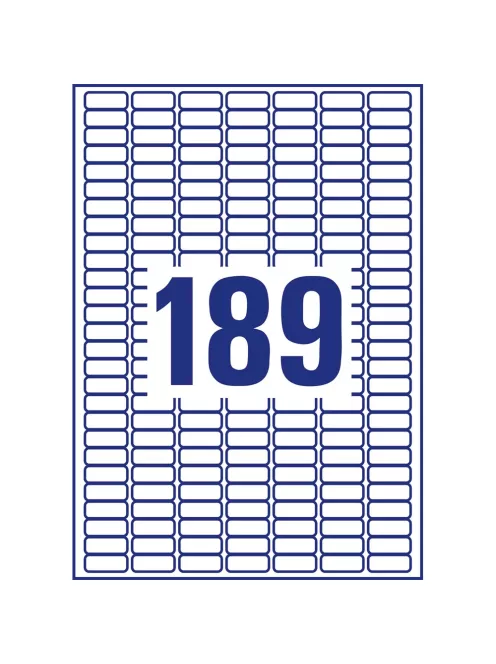 Etikett címke, 25,4 x10mm, univerzális visszaszedhető, 189 címke/ív, 25 ív/doboz, Avery fehér