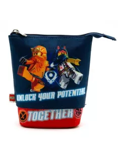   LEGO Tolltartó, cipzáras, pop-up, LEGO "Ninjago Together", kék-piros-mintás