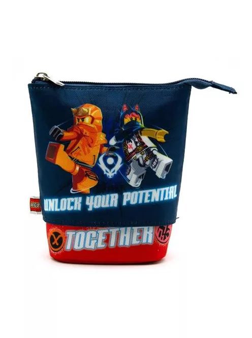 LEGO Tolltartó, cipzáras, pop-up, LEGO "Ninjago Together", kék-piros-mintás