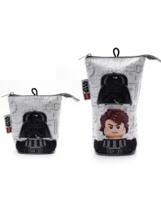   LEGO Tolltartó, cipzáras, pop-up, LEGO "Star Wars Darth Vader/Anakin", szürke-fekete-mintás