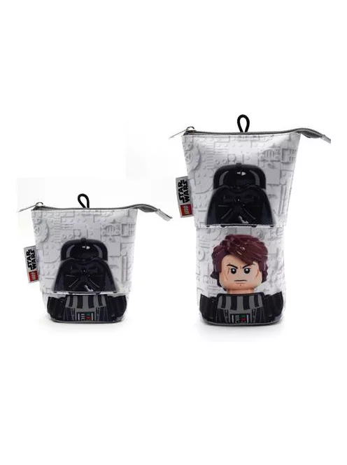 LEGO Tolltartó, cipzáras, pop-up, LEGO "Star Wars Darth Vader/Anakin", szürke-fekete-mintás
