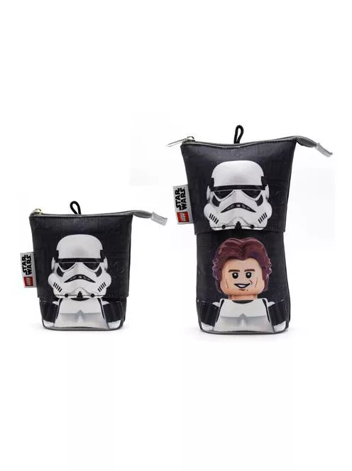LEGO Tolltartó, cipzáras, pop-up, LEGO "Star Wars Stormtrooper/Han Solo", fekete-mintás