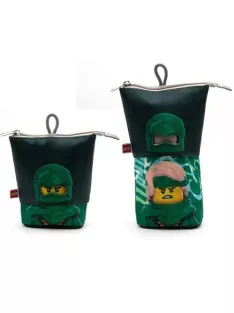   LEGO Tolltartó, cipzáras, pop-up, LEGO "Ninjago Lloyd", fekete-zöld-mintás