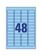 Etikett címke, 45,7 x21,2mm, univerzális visszaszedhető, 48 címke/ív, 20 ív/doboz, Avery kék