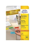 Etikett címke, 45,7 x21,2mm, univerzális visszaszedhető, 48 címke/ív, 20 ív/doboz, Avery sárga