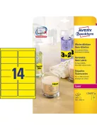 Etikett címke, 99,1 x38,1mm, visszaszedhető, neon 14 címke/ív, 25 ív/doboz, Avery sárga