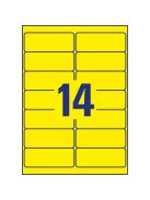 Etikett címke, 99,1 x38,1mm, visszaszedhető, neon 14 címke/ív, 25 ív/doboz, Avery sárga