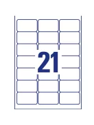 Etikett címke, 63,5 x38,1mm,víztiszta, 21 címke/ív, 25 ív/doboz, Avery átlátszó