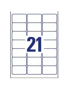   Etikett címke, 63,5 x38,1mm,víztiszta, 21 címke/ív, 25 ív/doboz, Avery átlátszó