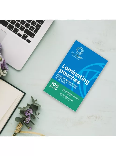 Lamináló fólia 54x86mm, 125 micron 100 db/doboz, Bluering®