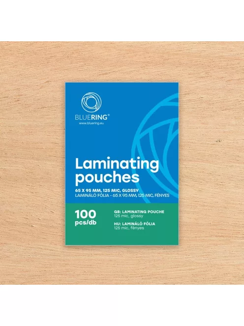 Lamináló fólia 65x95mm, 125 micron 100 db/doboz, Bluering®