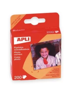   APLI Öntapadó fotósarok, 18x17 mm, APLI, átlátszó, 200 db/csomag