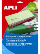 APLI Etikett, 70x37 mm, poliészter, APLI, átlátszó, 240 etikett/csomag