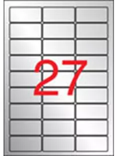   APLI Etikett, 63,5x29,6 mm, poliészter, időjárásálló, kerekített sarkú, APLI, ezüst, 540 etikett/csomag