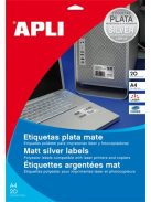APLI Etikett, 63,5x29,6 mm, poliészter, időjárásálló, kerekített sarkú, APLI, ezüst, 540 etikett/csomag