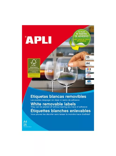 APLI Etikett, univerzális, 35,6x16,9 mm, eltávolítható, kerekített sarkú, APLI, 2000 etikett/csomag