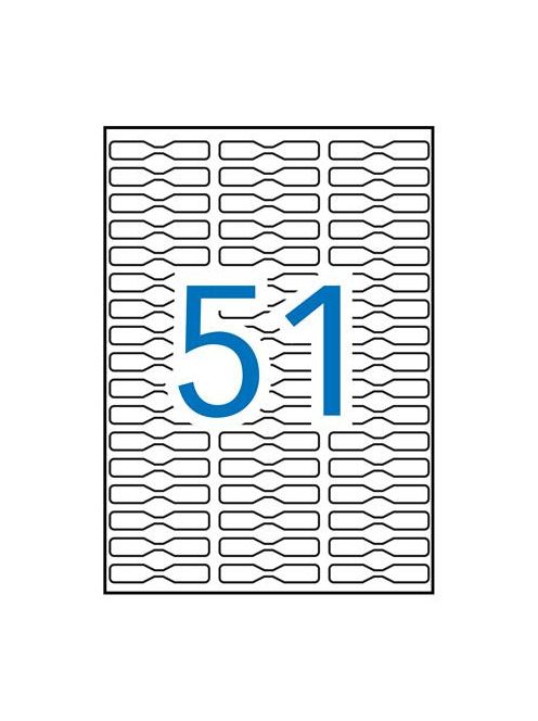 APLI Etikett, 45x8 mm, eltávolítható, ékszerekhez, A5 hordozón, APLI, 765 etikett/csomag