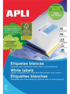   APLI Etikett, univerzális, 210x297 mm, APLI, 25 etikett/csomag
