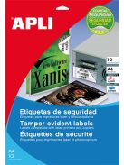 APLI Etikett, 45,7x21,2 mm, biztonsági, kerekített sarkú, APLI, 480 etikett/csomag