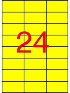   APLI Etikett, 70x37 mm, színes, APLI, sárga, 2400 etikett/csomag