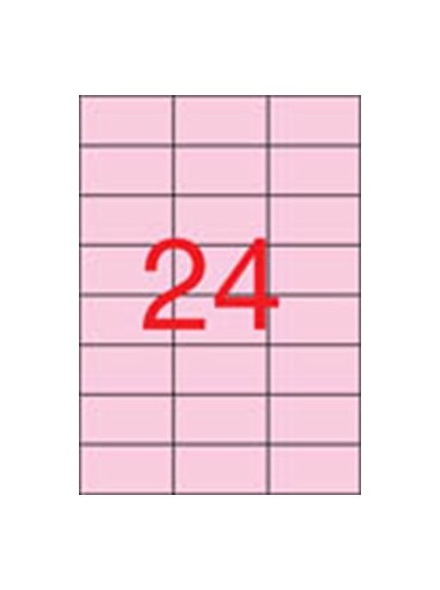 APLI Etikett, 70x37 mm, színes, APLI, pasztell rózsaszín, 480 etikett/csomag