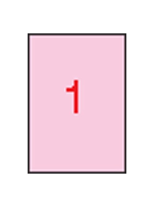 APLI Etikett, 210x297 mm, színes, APLI, pasztell rózsaszín, 20 etikett/csomag