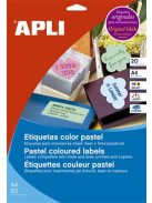 APLI Etikett, 210x297 mm, színes, APLI, pasztell rózsaszín, 20 etikett/csomag