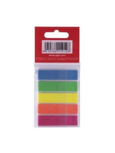   APLI Jelölőcímke, műanyag, 5x25 lap, 12x45 mm, APLI, 5 szín