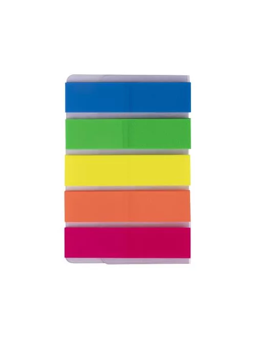 APLI Jelölőcímke, műanyag, 5x25 lap, 12x45 mm, APLI, 5 szín