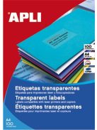 APLI Etikett, 210x297 mm, poliészter, időjárásálló, matt, APLI, áttetsző, 100 etikett/csomag
