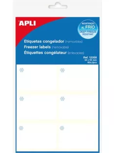   APLI Etikett, 34x53 mm, fagyasztható, kerekített sarkú, A5 hordozón, APLI, 60 etikett/csomag